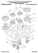 COOKTOP, BURNER AND GRATE Diagram and Parts List for KGCT305AAL2  KitchenAid Cooktop