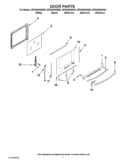 DOOR PARTS Diagram and Parts List for WFG540H0AE0  Whirlpool Range