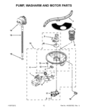 PUMP, WASHARM AND MOTOR PARTS Diagram and Parts List for KUDE50CXSS9  KitchenAid Dishwasher