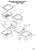 REFRIGERATOR SHELF PARTS Diagram and Parts List for GF6NFEXRQ00  Whirlpool Refrigerator