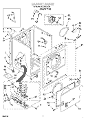 CABINET Diagram and Parts List for SGDX600JQ0  Whirlpool Dryer