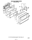 TOP OVEN DOOR Diagram and Parts List for RGE1700P2  Whirlpool Wall Oven