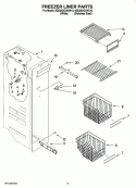 FREEZER LINER PARTS Diagram and Parts List for 6GD25DCXHS10  Whirlpool Refrigerator