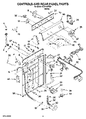 CONTROLS AND REAR PANEL PARTS Diagram and Parts List for ETW4400TQ0  Estate Washer