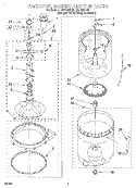 AGITATOR, BASKET AND TUB Diagram and Parts List for LSN1000HZ0  Whirlpool Washer