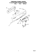 CONTROL PANEL PARTS Diagram and Parts List for DU1065XTPB0  Whirlpool Dishwasher