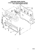 CONTROL PANEL PARTS Diagram and Parts List for RF262LXSB1  Whirlpool Range