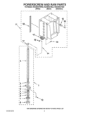 POWERSCREW AND RAM PARTS Diagram and Parts List for KUCS03CTWH2  KitchenAid Trash Compactor