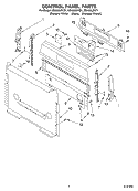 CONTROL PANEL Diagram and Parts List for GS460LEKB1  Whirlpool Range
