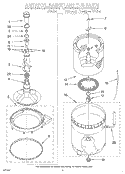AGITATOR, BASKET AND TUB Diagram and Parts List for LSV7245AW0  Whirlpool Washer