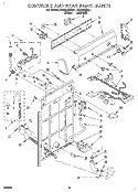 CONTROLS AND REAR PANEL Diagram and Parts List for RAX5133AW1  Roper Washer