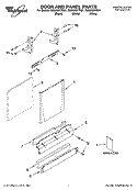 DOOR AND PANEL PARTS Diagram and Parts List for GU3600XTSY1  Whirlpool Dishwasher