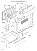 DOOR AND DRAWER Diagram and Parts List for KESC307BWH4  KitchenAid Range