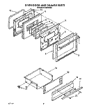 OVEN DOOR AND DRAWER Diagram and Parts List for SF385PEWW2  Whirlpool Range
