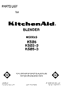 SECTION Diagram and Parts List for KSB33  KitchenAid Blender