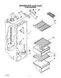 REFRIGERATOR LINER Diagram and Parts List for RS20CKXWW00  Roper Refrigerator