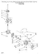 BRAKE, CLUTCH, GEARCASE, MOTOR AND PUMP Diagram and Parts List for 7MLSQ8000JQ0  Whirlpool Washer