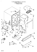 TUB ASSEMBLY Diagram and Parts List for DU801DWGQ1  Whirlpool Dishwasher