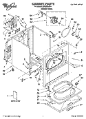 CABINET PARTS Diagram and Parts List for LEQ8000JQ4  Whirlpool Dryer