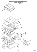 REFRIGERATOR SHELF Diagram and Parts List for 3XES2SHGKQ00  Whirlpool Refrigerator