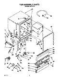 TUB ASSEMBLY Diagram and Parts List for DU8750XY0  Whirlpool Dishwasher