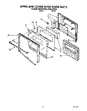 UPPER AND LOWER OVEN DOOR Diagram and Parts List for KEBS246YBL0  KitchenAid Wall Oven