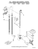 FILL, DRAIN AND OVERFILL PARTS Diagram and Parts List for KUDS30IXBL8  KitchenAid Dishwasher