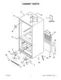 CABINET PARTS Diagram and Parts List for KBRS22KWBL7  KitchenAid Refrigerator
