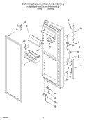 REFRIGERATOR DOOR Diagram and Parts List for 4YGD27DCHT00  Whirlpool Refrigerator