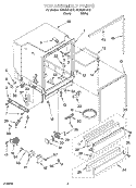 TUB ASSEMBLY Diagram and Parts List for GU960SCGQ0  Whirlpool Dishwasher