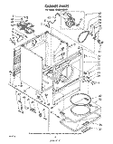 CABINET Diagram and Parts List for LG5801XMW1  Whirlpool Dryer