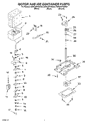 MOTOR AND ICE CONTAINER Diagram and Parts List for KSRG25FKBL03  KitchenAid Refrigerator