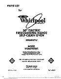 COVER Diagram and Parts List for RF366PXXN1  Whirlpool Range