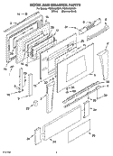 DOOR AND DRAWER PARTS Diagram and Parts List for YGR556LRKP1  Whirlpool Range