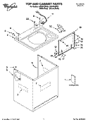 TOP AND CABINET PARTS Diagram and Parts List for LSQ9010PG0  Whirlpool Washer