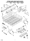 UPPER RACK AND TRACK PARTS Diagram and Parts List for KUDS01ILBT3  KitchenAid Dishwasher