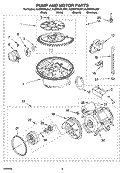PUMP AND MOTOR PARTS Diagram and Parts List for KUDS01FLBL7  KitchenAid Dishwasher