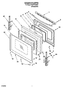 DOOR PARTS Diagram and Parts List for GS475LEMS4  Whirlpool Range