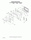 OVEN DOOR PARTS Diagram and Parts List for GBS309PVB02  Whirlpool Wall Oven