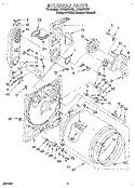 BULKHEAD Diagram and Parts List for LGR8858DQ0  Whirlpool Dryer