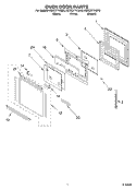 OVEN DOOR Diagram and Parts List for KEBC277KWH0  KitchenAid Wall Oven