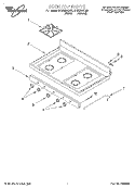 COOKTOP Diagram and Parts List for SF3020SGW0  Whirlpool Range