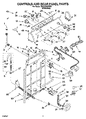 CONTROLS AND REAR PANEL PARTS Diagram and Parts List for 7MLSD8900PW0  Whirlpool Washer