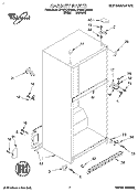 CABINET Diagram and Parts List for ET18TKXDW01  Whirlpool Refrigerator