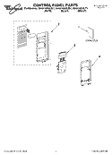 CONTROL PANEL PARTS Diagram and Parts List for GH9185XLT1  Whirlpool Microwave