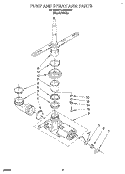 PUMP AND SPRAY ARM Diagram and Parts List for LUD2100X7  Whirlpool Dishwasher
