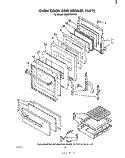 OVEN DOOR AND BROILER Diagram and Parts List for SE950PSPW0  Whirlpool Range