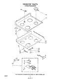 COOK TOP Diagram and Parts List for KERS505SWB0  KitchenAid Range