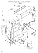 CONTROLS AND REAR PANEL Diagram and Parts List for RAB1121EW1  Roper Washer