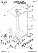 CABINET PARTS Diagram and Parts List for GD5YHAXTL02  Whirlpool Refrigerator